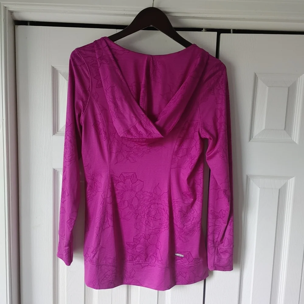 The North Face Floral Vaporwick Lightweight Hooded Shirt Top M - Picture 2 of 5